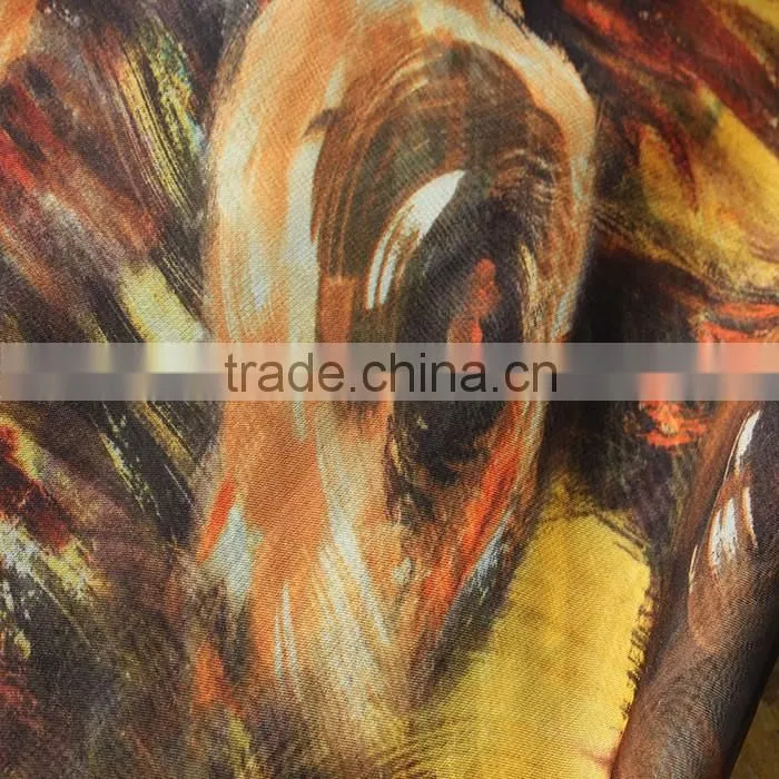 2016 digital fabric textile 100% polyester silk chiffon printed fabric wholesale