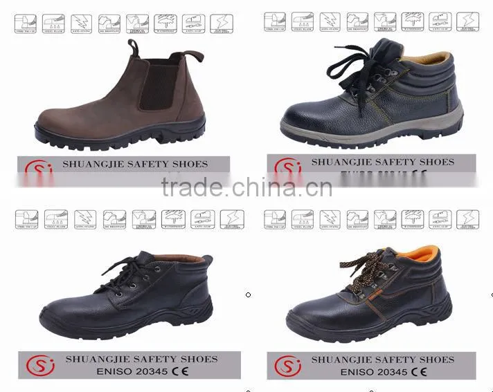 fashionable brown crazy horse leather steel toe insert safety shoe work shoe for men