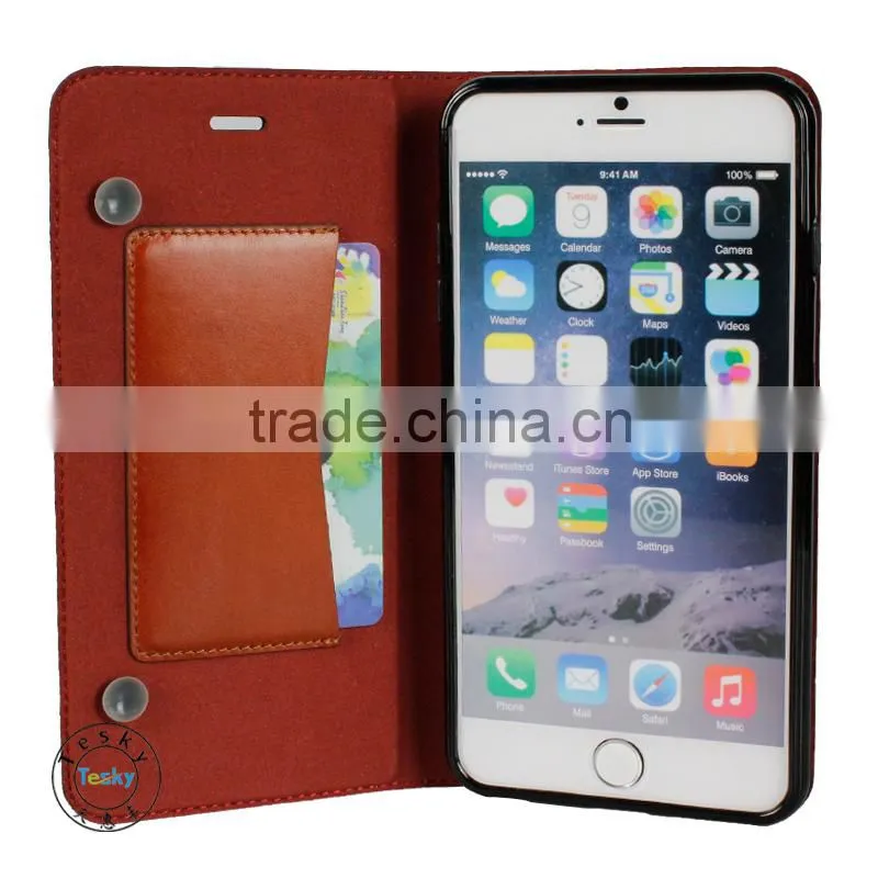 popular fancy magnetic stand case for iphone 6 plus wallet leather