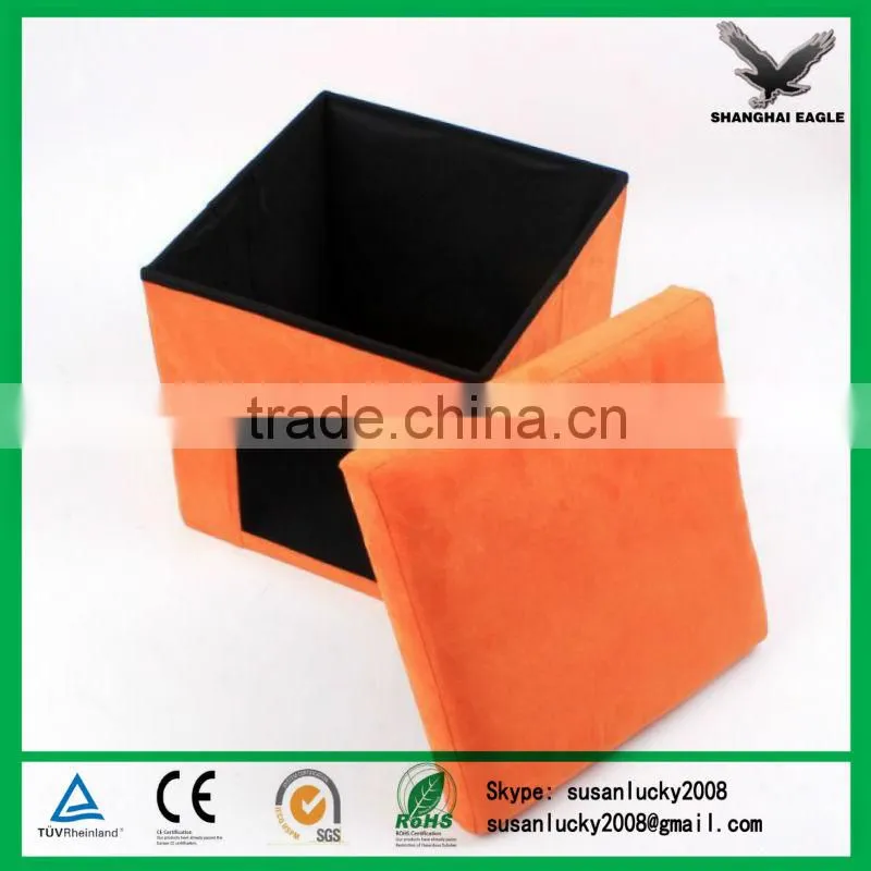 High Quality Velvet Fabric Foldable Storage Stool (diectly from factory)