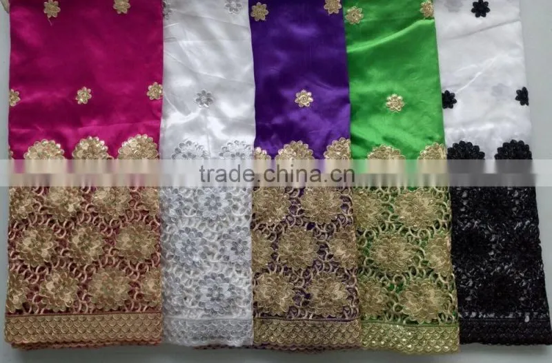 multi color african george fabric with cord lace india raw silk george wrappers