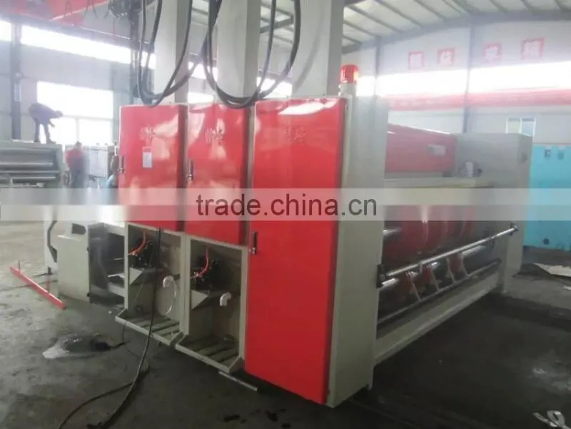 Semi automatic chain feeding corrugated carton printing slotting die cutting machine