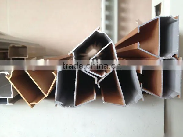 Brown powder coated aluminum alloy extrusions of sliding curtain track
