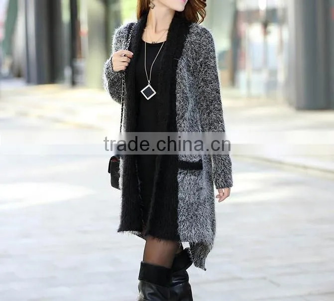 2015 new arrival loose long sleeve high-end woolen/cardigan famale poncho sweater
