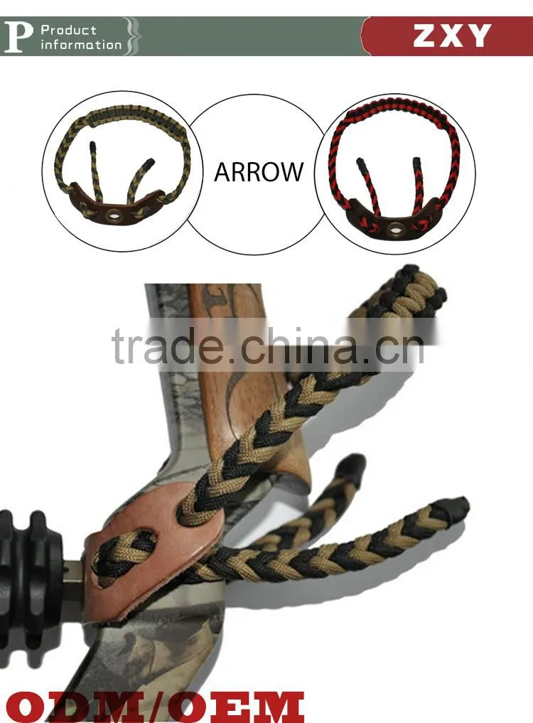 red Archery Bow Sling Braided Bow Sling Paracord Wrist Bow Sling for Compound Bow
