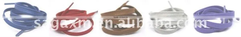 3mm 100% cotton light blue leather shoelace