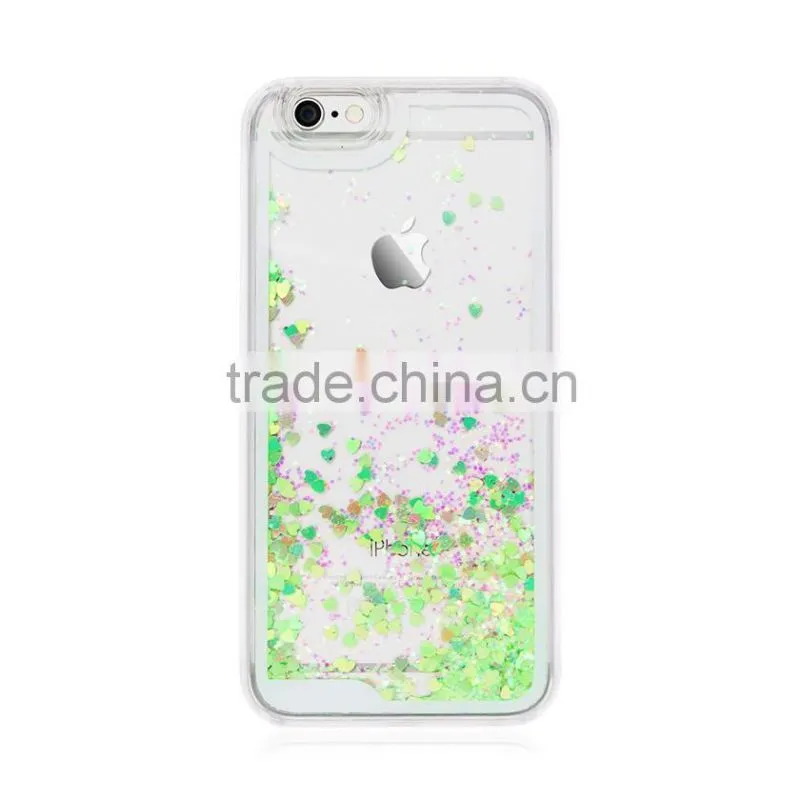 Bling Sparkle Glitter Heart Liquid Quicksand TPU Phone Case For iPhone 6s 6 Plus
