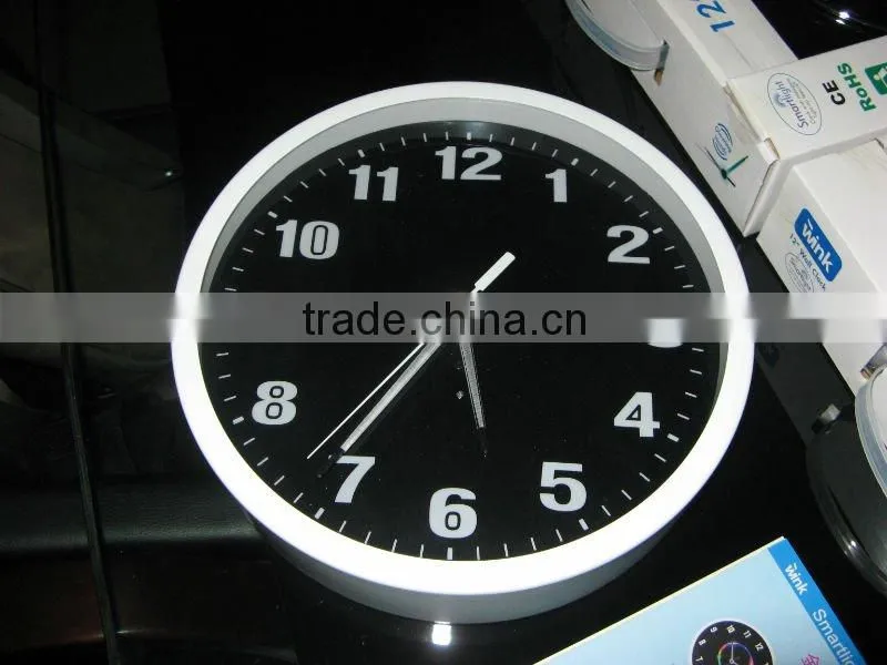 12" Smart light metal silence wall clock