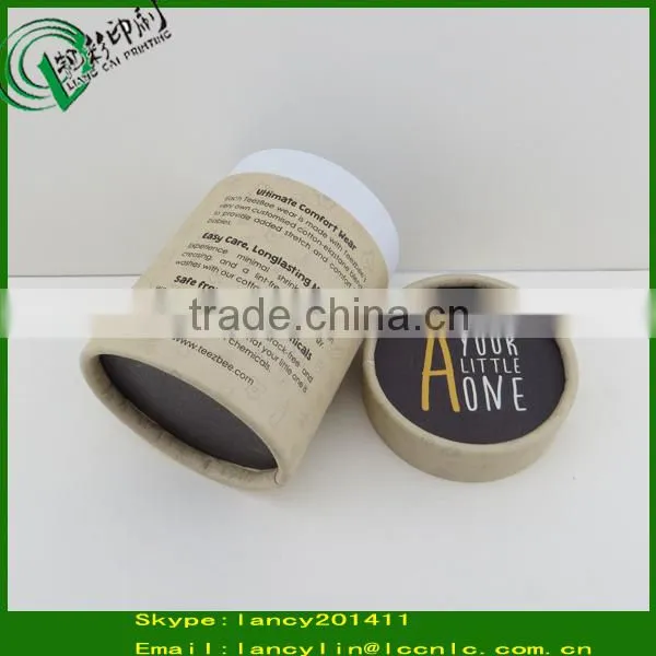 New Design Round Kraft Paper Tea Box Round Gift Box with Lid Printed Paper Tea Box