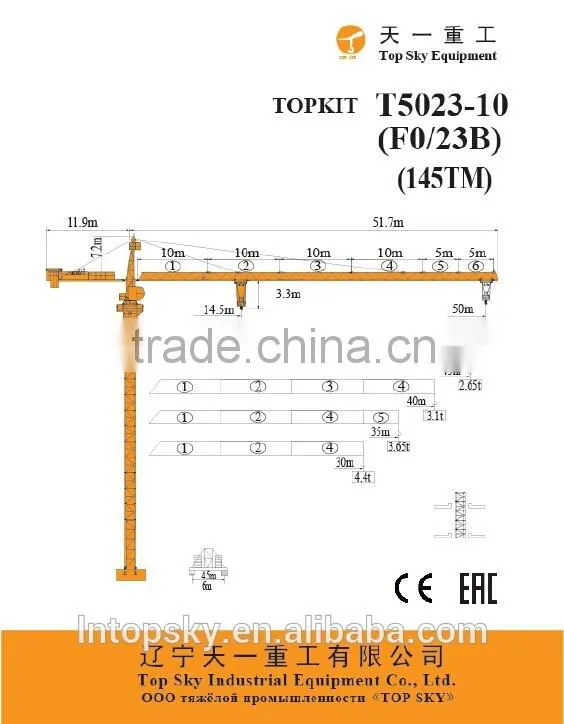 Hot Sale F023B Topkit Tower Crane
