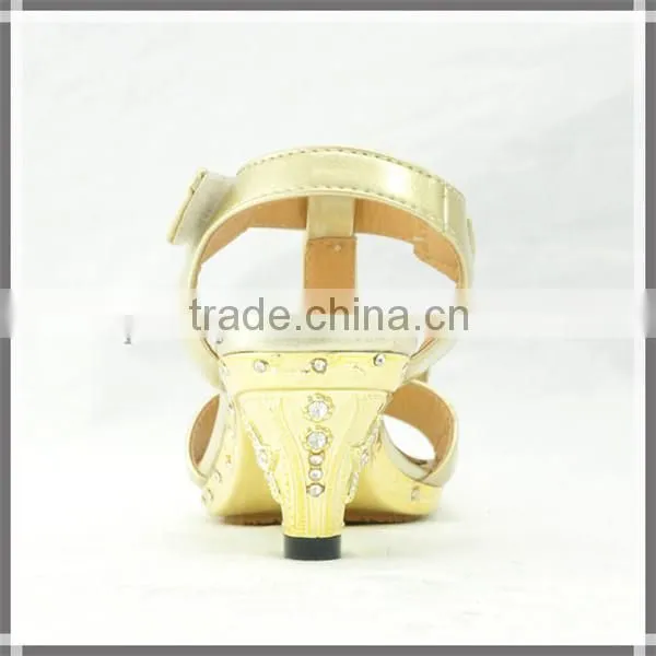 Hot sale china cheap girls sandal high heel with bow