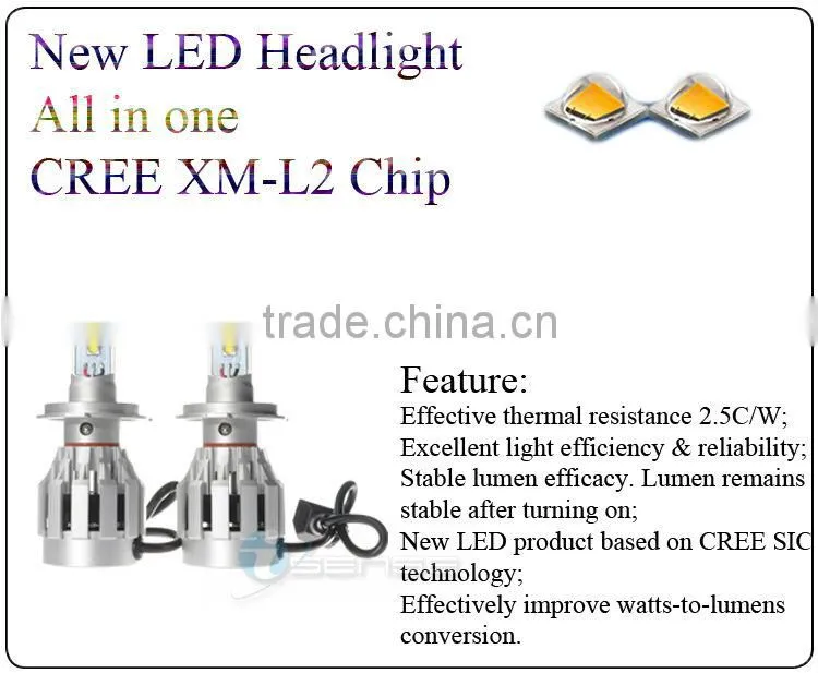 50w CREES LED Car/ Truck Motorcycle HB3 3200lm Headlights with yellow cover