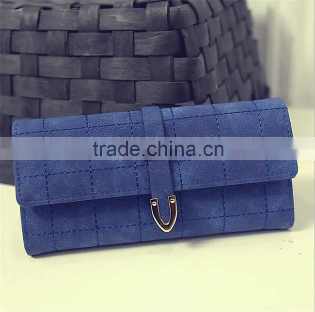 2016 new European and American retro matte folded wallet purse
