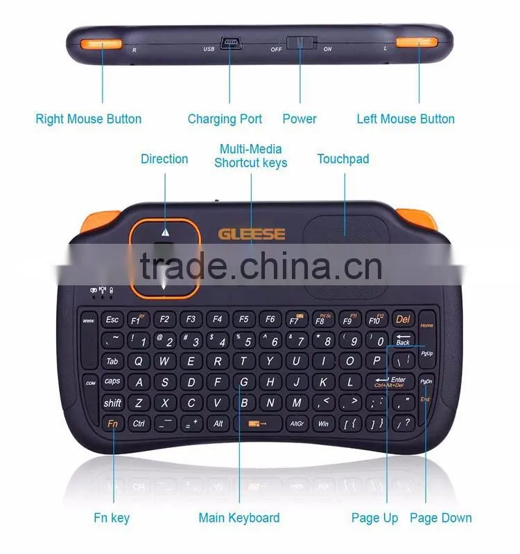 2016 Hot 2.4Ghz Black Color Computer Keyboard and Mouse for Smart TV Desktop Laptop Box