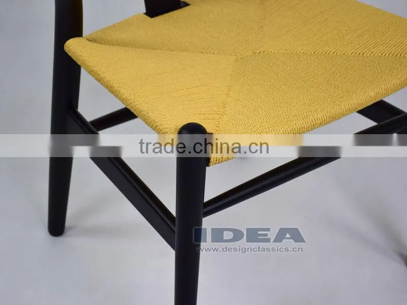 Replica Hans Wegner Y Chair - Beech Solid Wood in Black Color