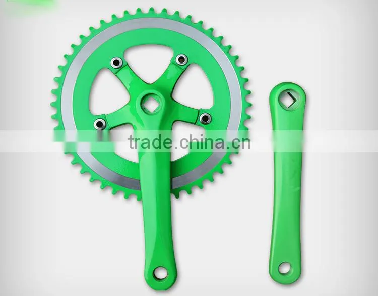 Steel and Alloy 42/52T bicycle chainwheel and cranks