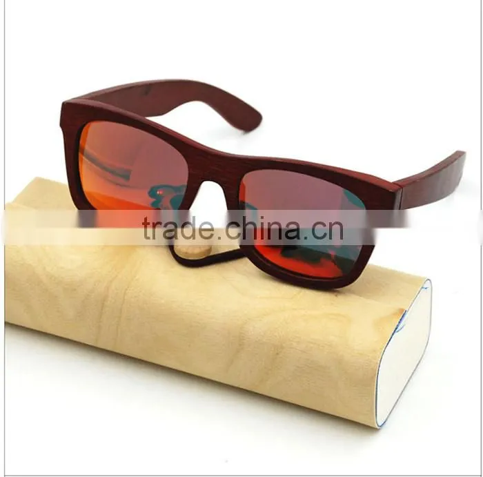 new stylish 2016 vogue UV400 mirror lens custom Italy design bamboo wooden polarized sunglasses CE