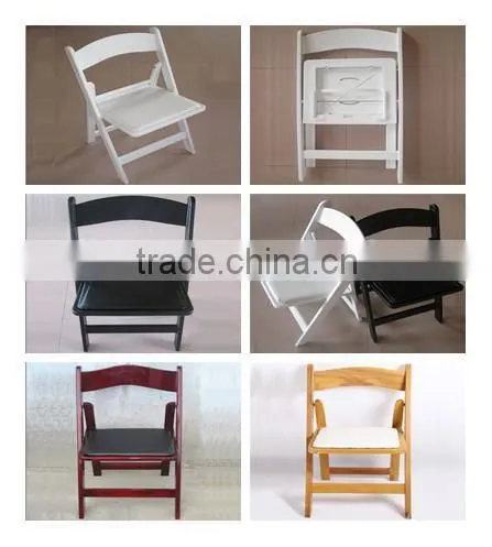 colorful wood paded folding chair