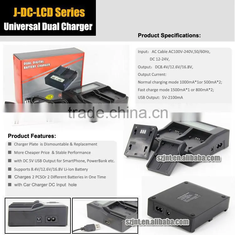 Rapid digital charger for Nikon EN-EL14 with lcd display 1000mA charge current