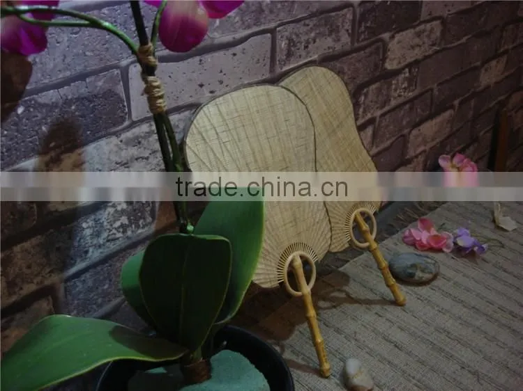bamboo paper palm leaf fan