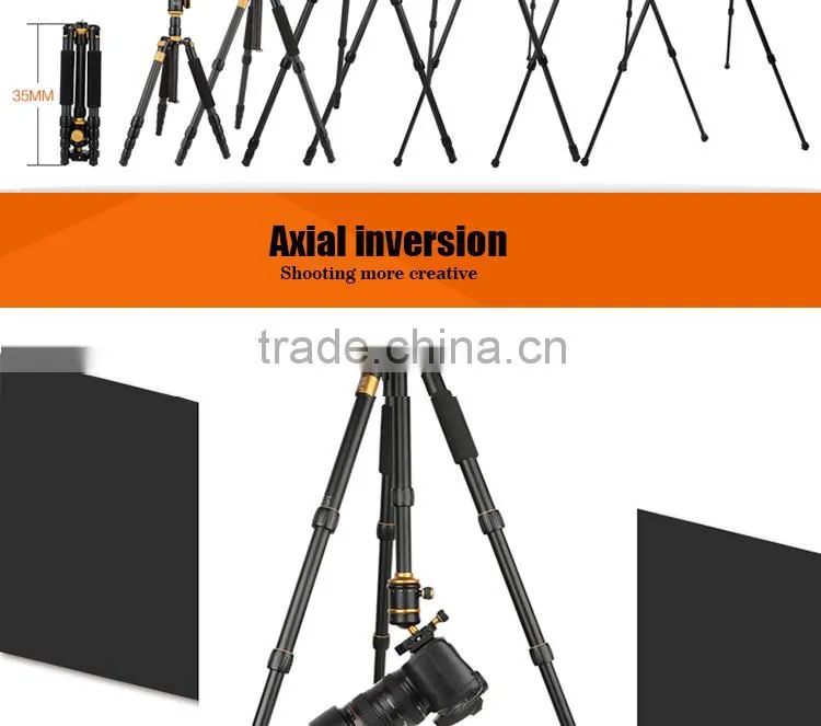 Q888C Lightweight camera tripod for digital video DSLR digital 60'' carbon fiber camera stand monopod with quick release plate