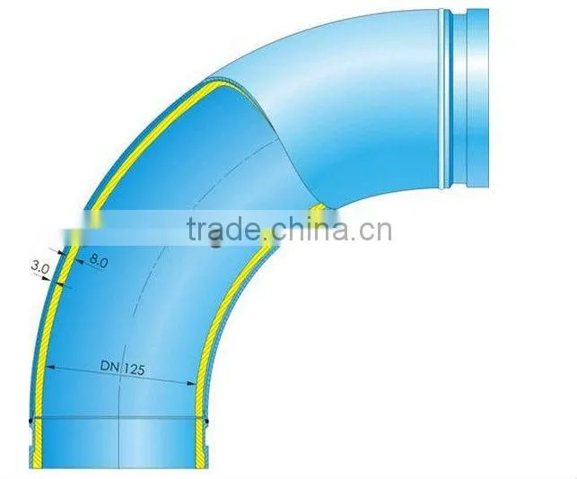 Concrete Pumps parts, DN125*R275 Twin-wall steel pipe fitting elbow