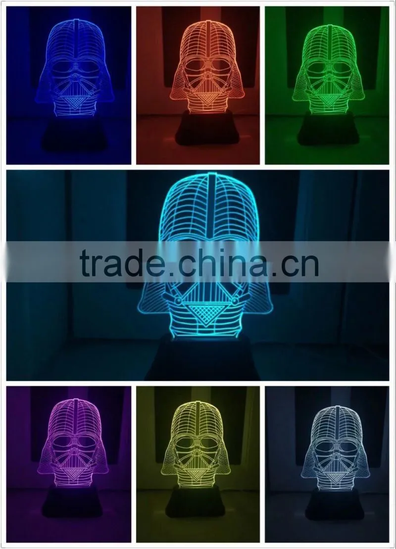 Custom new style 8 function christmas acrylic 3d optical illusions led night lights controller christmas decorations