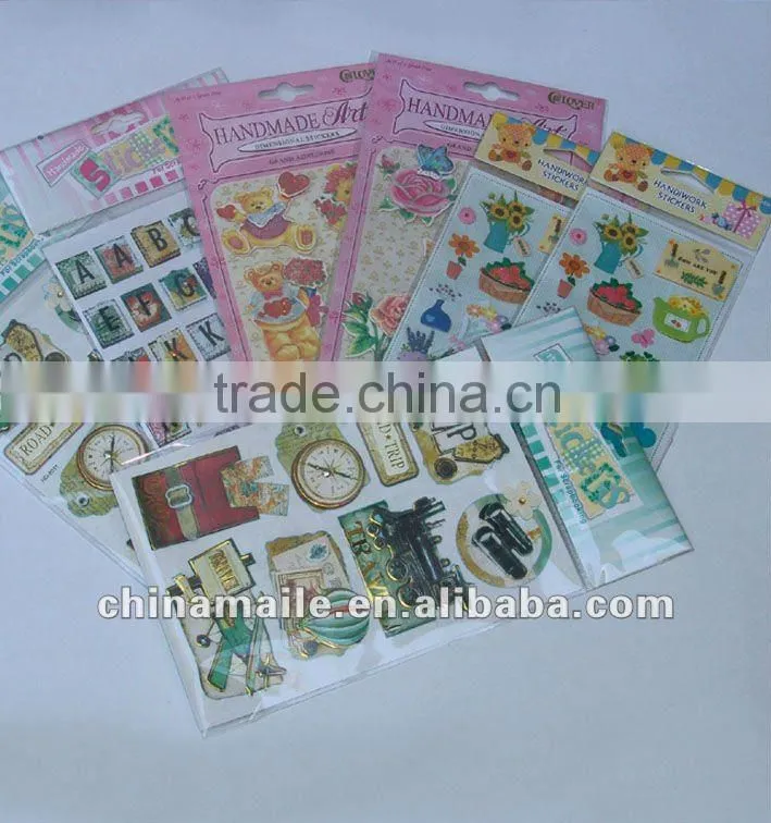Lovely animal shape customized 3D handmade stickers
