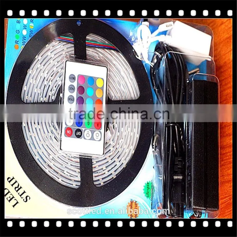 RGB LED Strip Lights 5M RGB strips+power supply+controller led strip set