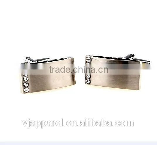 Popular Satin Finished Cuffs Engraveable Rectangular Cufflinks