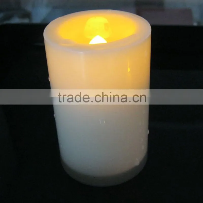 Ivory pillar waterproof plastic flameless electronic led candle