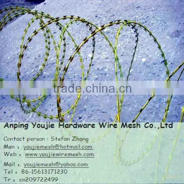 galvanized & PVC coated Razor Barbed Rope hot sell (factory)