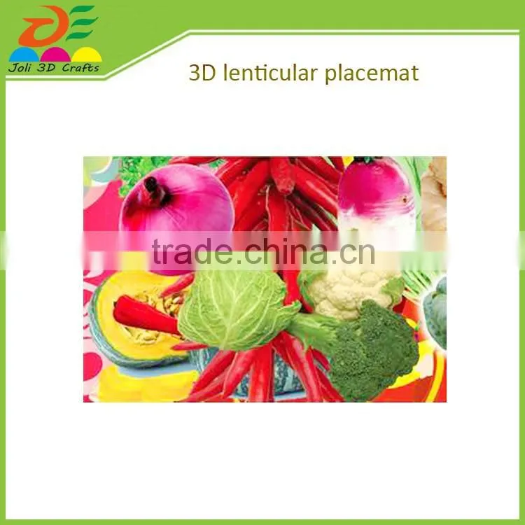 Custom lenticular plastic 3D placemats of animal