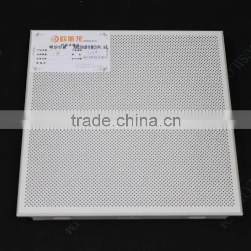 Dia1.8mm Perforated White Waterproof Acoustic Aluminum Sheet Clip in False Ceiling Tiles 600x600mm