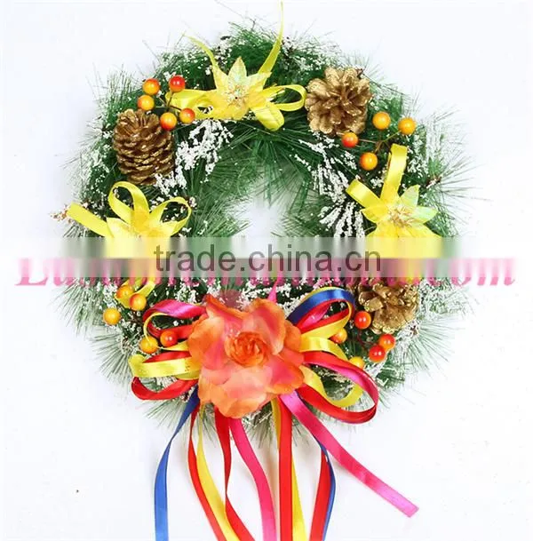 Artificial flower made wholesale christmas wreath decoratons