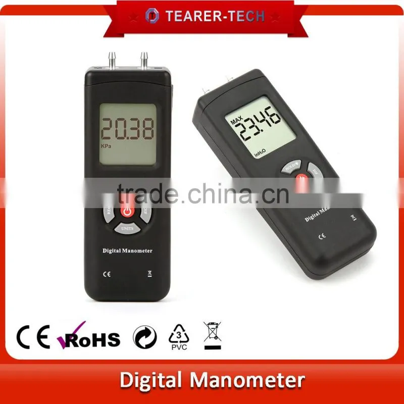 digital dual-port Pressure gas Manometer 10Psi/68.94kPa/ 276.7inH2o from China supplier TL-102