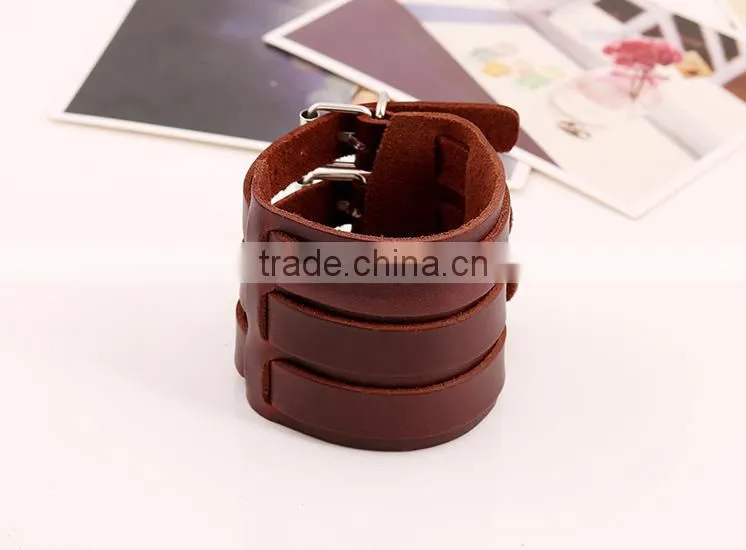 wide boys wrap leather bracelet, wide leather cuff bracelets