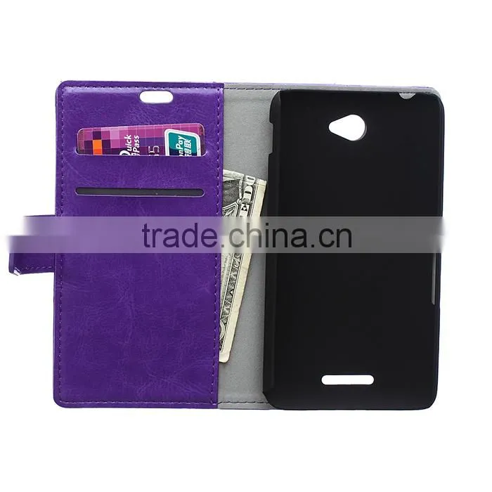 Wholesale Flip Cover Leather Case For Sony E4,For Sony E4 Book Cover Stand Case