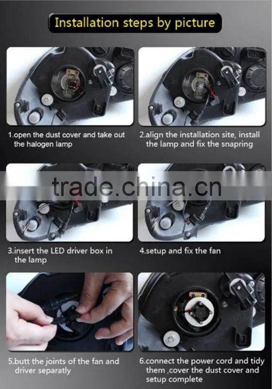 Super Bright 6000K Pure White 12V-24V CREE LED Headlight for Chevrolet Traverse