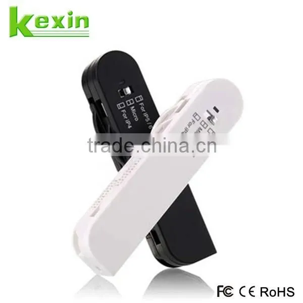 Portable Design Swiss Knife 3in1 USB Data Cable with Switch for SmartPhone Charging