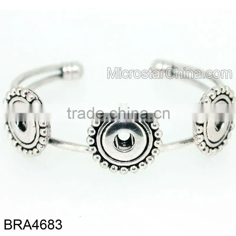 Hot New Products for 2015 Multichain Colorful Rope Custom Snap Button Bracelet