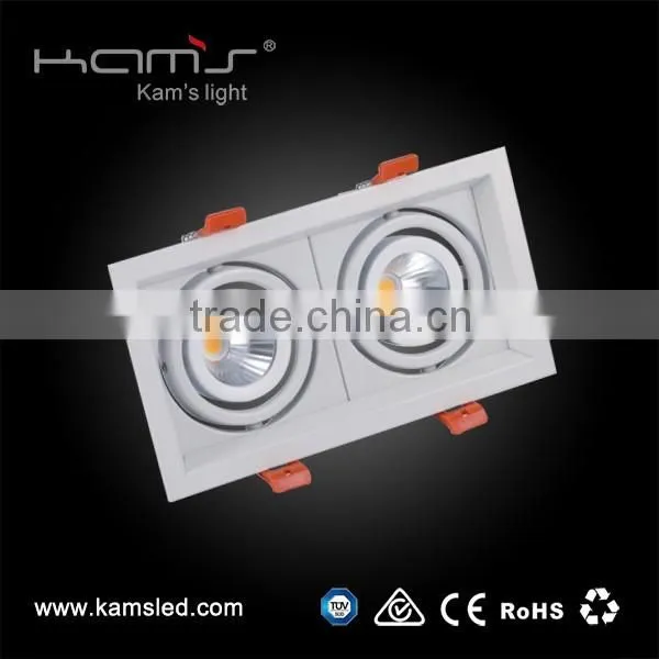 Hot Sales led gimbal ceiling downlight LED Grille Light 10W/20W/30w/40w/60w 2 headsled grille light