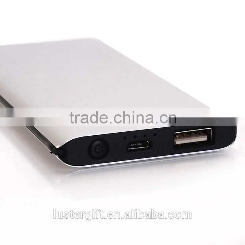 2016 New Metal Ultrathin Power Bank Wallet Sized Credit Card Portable External Battery Pack