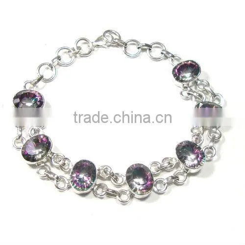 Natural Tibetan Turquoise 925 Stelring Silver Bracelet