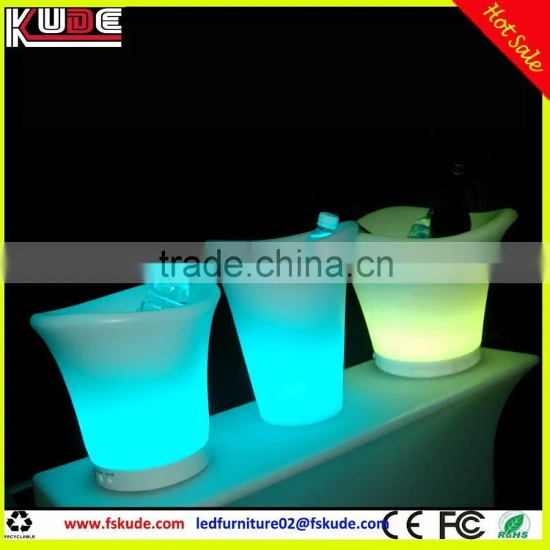 rechargeable led ice bucket/illuminated beer bottle ice bucket with remote control