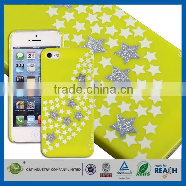C&T Ctunes Stars gold foil pattern hard case for apple iphone 5