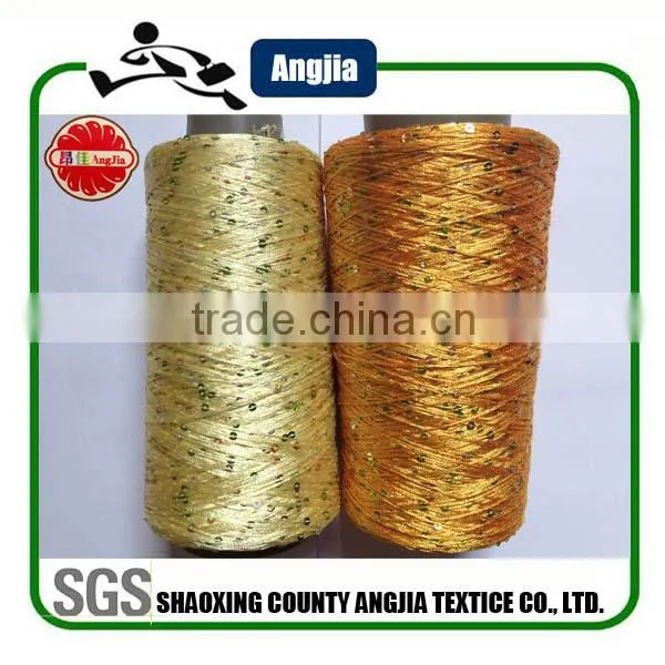 High quality polyester knitting sequin yarn polyester spun sequin yarn for sewing thread