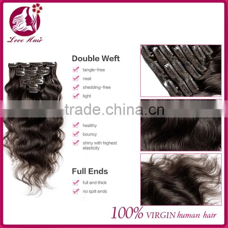 Clip Human 26 Inch Color #2 Human Hair Clip In Extensions Body Wave Human Hair Extension Clip On Hot Sale