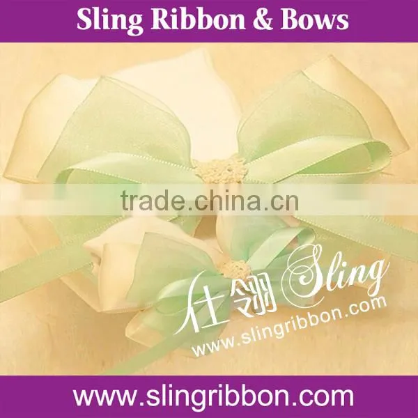 4cm organza Ribbon Rose Flower for Wedding Decoration