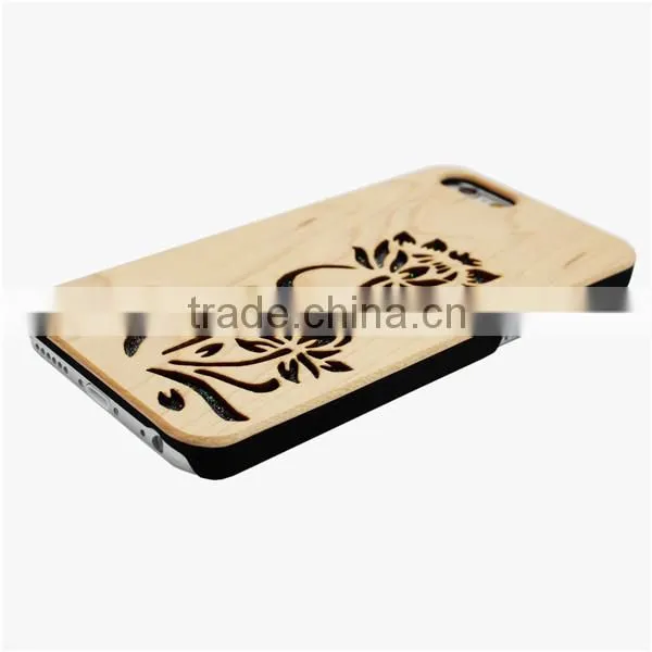 Laser wood bamboo and PC mobile phone back cover for iphone 5c cover